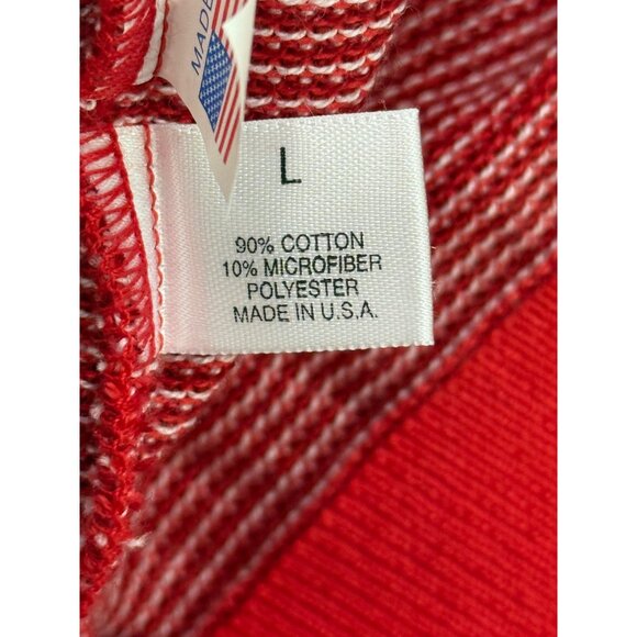 St. Croix Mondo Uomo Mens Sweater V-Neck Red Ribbed Hem Cuff USA Cotton Size L - Picture 7 of 8